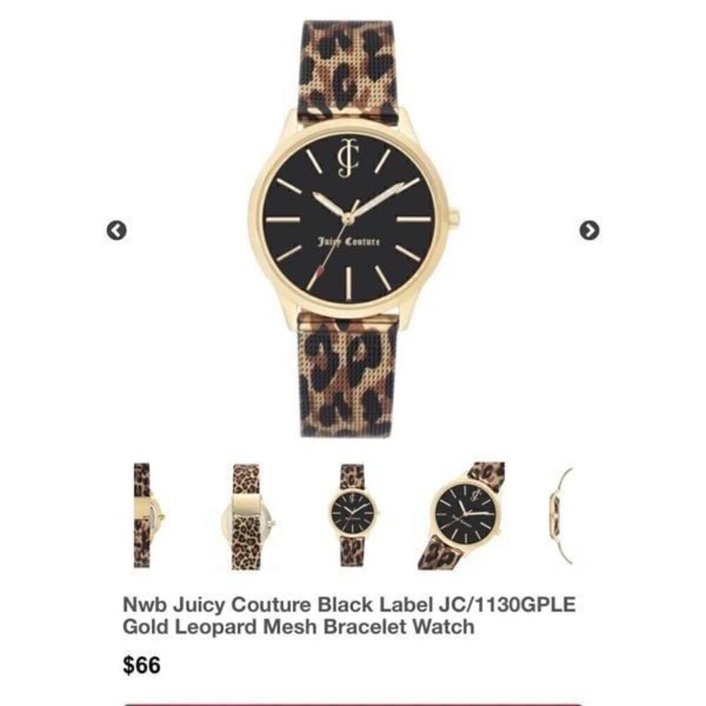 Juicy Couture leopard steel mesh Watch